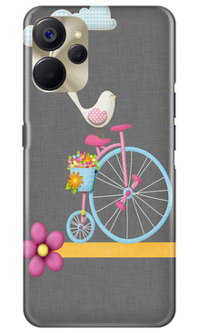 Sparron with cycle Mobile Back Case for Realme 9i 5G (Design - 34)