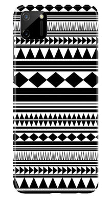 Black white Pattern Mobile Back Case for Realme C11 (Design - 5)