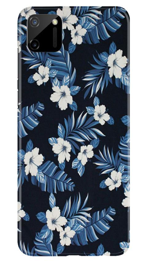 White flowers Blue Background2 Case for Realme C11