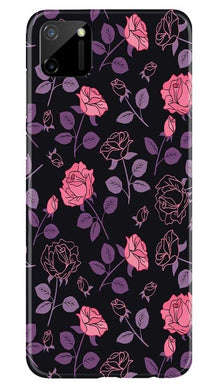 Rose Black Background Mobile Back Case for Realme C11 (Design - 27)