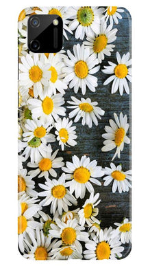 White flowers2 Mobile Back Case for Realme C11 (Design - 62)