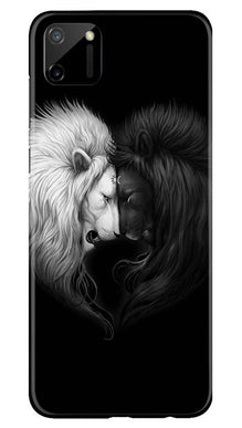 Dark White Lion Mobile Back Case for Realme C11  (Design - 140)