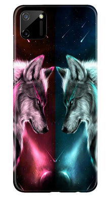 Wolf fight Mobile Back Case for Realme C11 (Design - 221)
