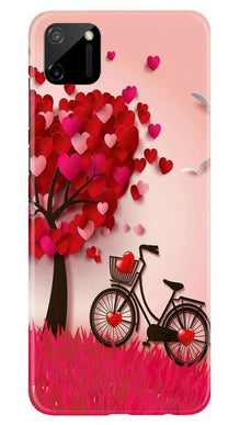 Red Heart Cycle Mobile Back Case for Realme C11 (Design - 222)