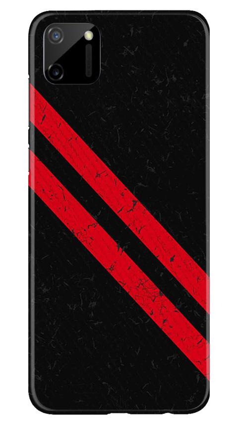 Black Red Pattern Mobile Back Case for Realme C11 (Design - 373)