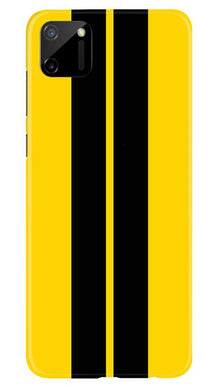 Black Yellow Pattern Mobile Back Case for Realme C11 (Design - 377)