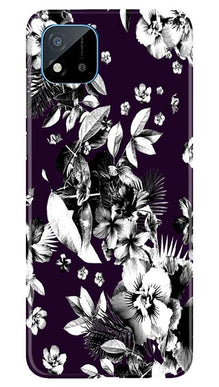 white flowers Mobile Back Case for Realme C20 (Design - 7)