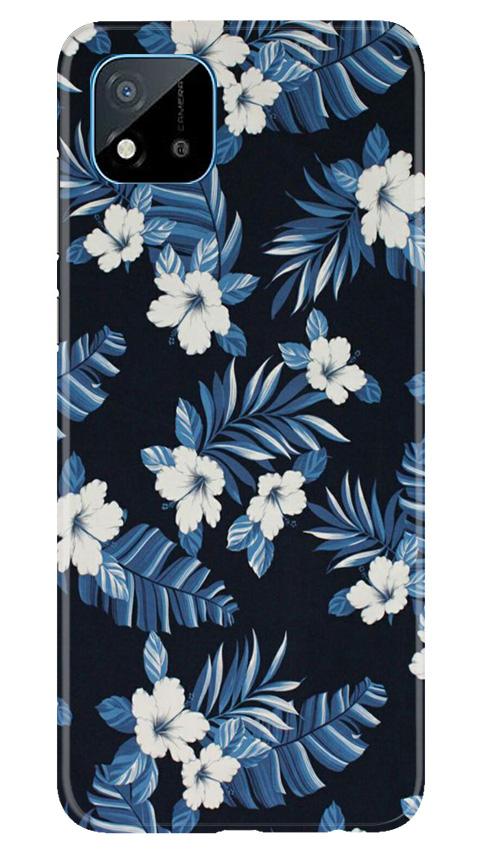 White flowers Blue Background2 Case for Realme C20
