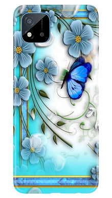 Blue Butterfly Mobile Back Case for Realme C20 (Design - 21)