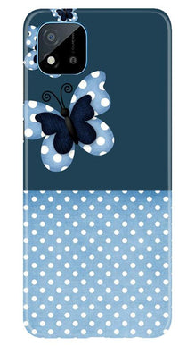 White dots Butterfly Mobile Back Case for Realme C20 (Design - 31)