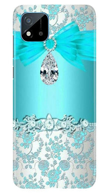 Shinny Blue Background Mobile Back Case for Realme C20 (Design - 32)
