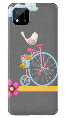 Sparron with cycle Mobile Back Case for Realme C20 (Design - 34)