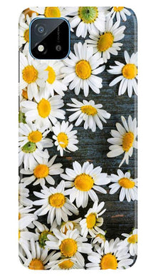 White flowers2 Mobile Back Case for Realme C20 (Design - 62)