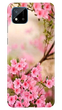 Pink flowers Mobile Back Case for Realme C20 (Design - 69)