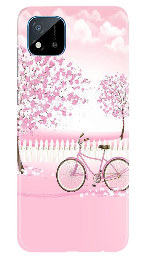 Pink Flowers Cycle Case for Realme C20  (Design - 102)