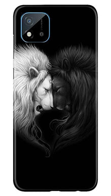 Dark White Lion Mobile Back Case for Realme C20  (Design - 140)