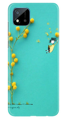 Flowers Girl Mobile Back Case for Realme C20 (Design - 216)