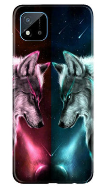 Wolf fight Mobile Back Case for Realme C20 (Design - 221)