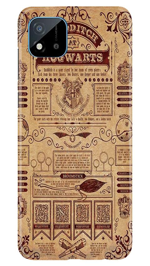 Hogwarts Mobile Back Case for Realme C20 (Design - 304)