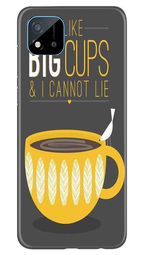 Big Cups Coffee Mobile Back Case for Realme C20 (Design - 352)