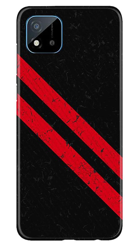 Black Red Pattern Mobile Back Case for Realme C20 (Design - 373)