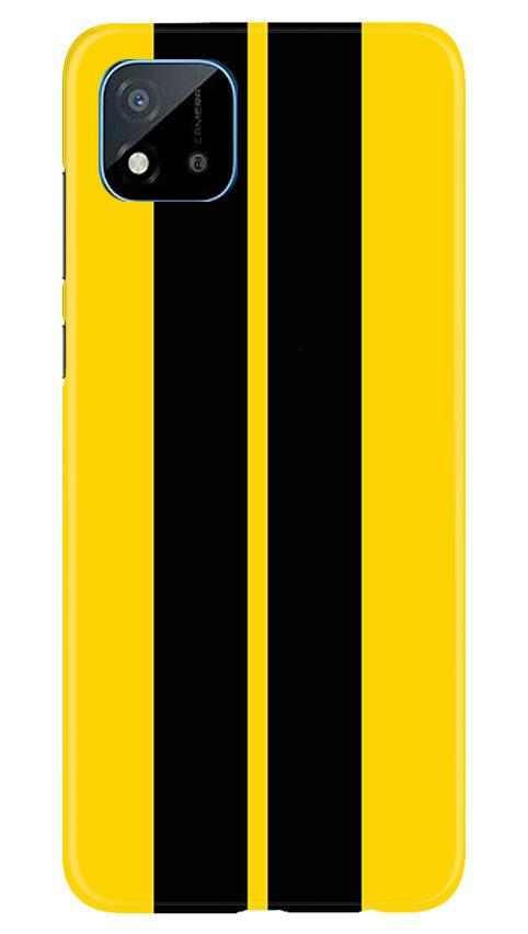 Black Yellow Pattern Mobile Back Case for Realme C20 (Design - 377)