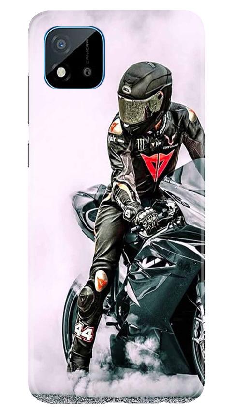 Biker Mobile Back Case for Realme C20 (Design - 383)