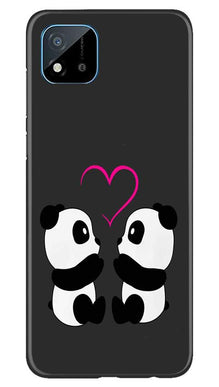 Panda Love Mobile Back Case for Realme C20 (Design - 398)