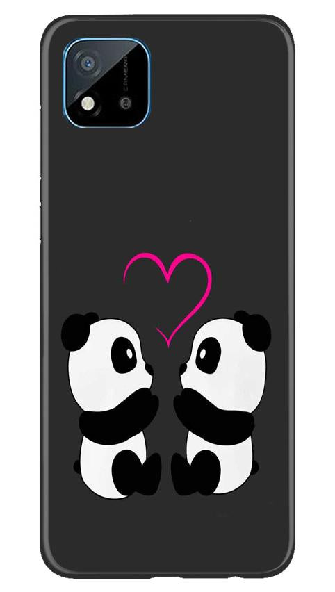 Panda Love Mobile Back Case for Realme C20 (Design - 398)