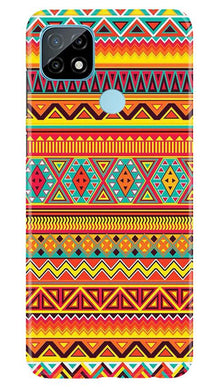 Zigzag line pattern Mobile Back Case for Realme C12 (Design - 4)