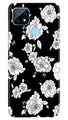 White flowers Black Background Case for Realme C21