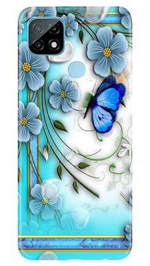 Blue Butterfly Mobile Back Case for Realme C12 (Design - 21)