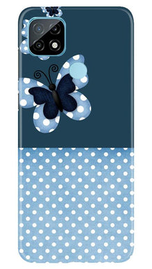White dots Butterfly Mobile Back Case for Realme C21 (Design - 31)