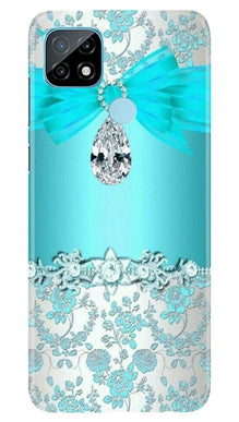 Shinny Blue Background Mobile Back Case for Realme C21 (Design - 32)
