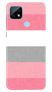 Pink white pattern Mobile Back Case for Realme C21 (Design - 55)