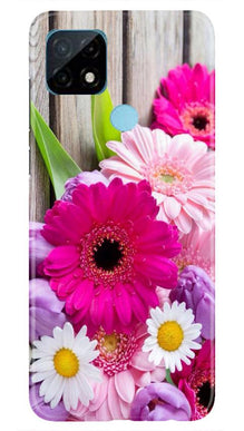 Coloful Daisy2 Mobile Back Case for Realme C21 (Design - 76)