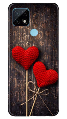Red Hearts Mobile Back Case for Realme C12 (Design - 80)