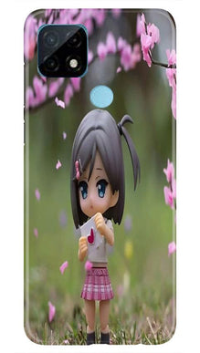 Cute Girl Mobile Back Case for Realme C12 (Design - 92)