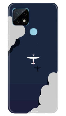 Clouds Plane Mobile Back Case for Realme C12 (Design - 196)