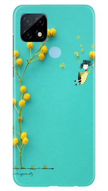 Flowers Girl Mobile Back Case for Realme C12 (Design - 216)