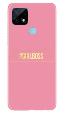 Girl Boss Pink Mobile Back Case for Realme C12 (Design - 263)