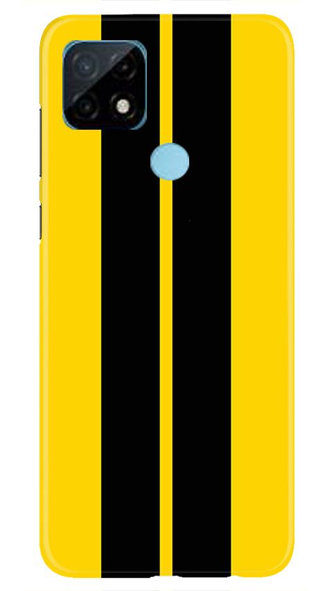 Black Yellow Pattern Mobile Back Case for Realme C21 (Design - 377)