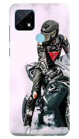 Biker Mobile Back Case for Realme C21 (Design - 383)