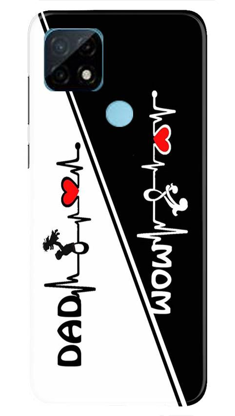 Love Mom Dad Mobile Back Case for Realme C21 (Design - 385)
