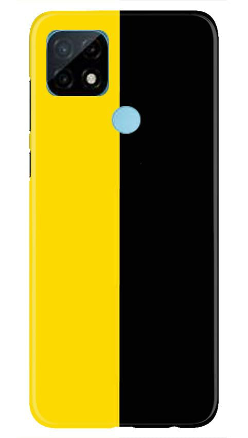 Black Yellow Pattern Mobile Back Case for Realme C21 (Design - 397)