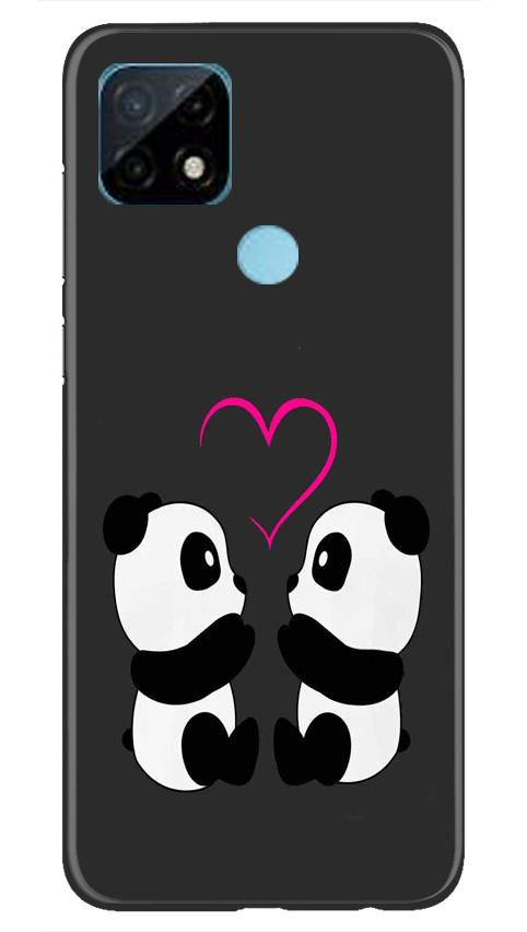 Panda Love Mobile Back Case for Realme C21 (Design - 398)