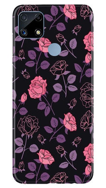 Rose Pattern Mobile Back Case for Realme C25 (Design - 2)