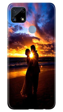 Couple Sea shore Mobile Back Case for Realme C25 (Design - 13)