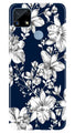 White flowers Blue Background Case for Realme C25S