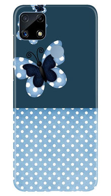White dots Butterfly Mobile Back Case for Realme C25 (Design - 31)